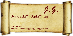 Jurcsó György névjegykártya